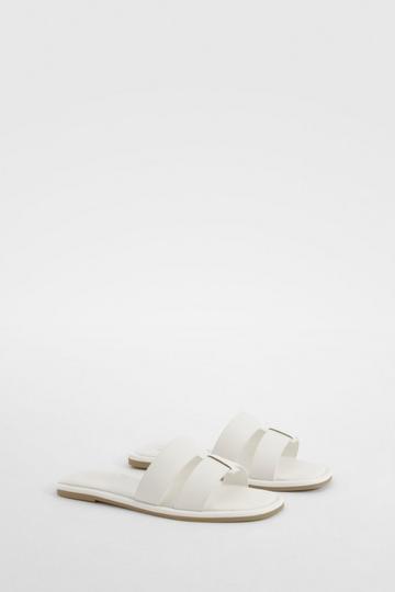 White Woven Mule Sandals