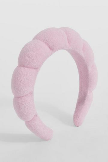 Curved Towelling Headband pink