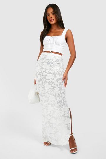 Lace Maxi Skirt white