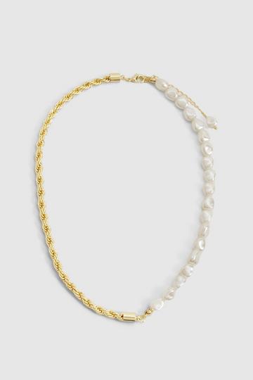 Pearl Twist Chain Necklace gold