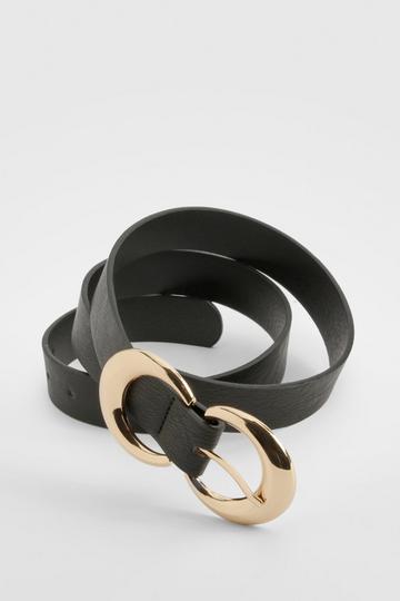 Gold Double Ring Belt black