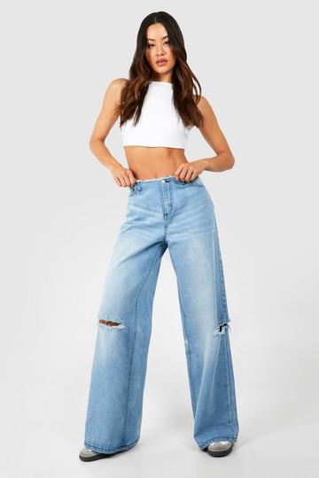 Tall Low Rise Bleach Washed Wide Leg Jean vintage wash