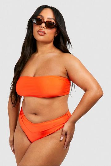 Orange Plus Bandeau Bikini Top