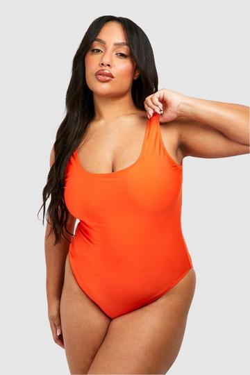 Plus Scoop Neck Swimsuit orange