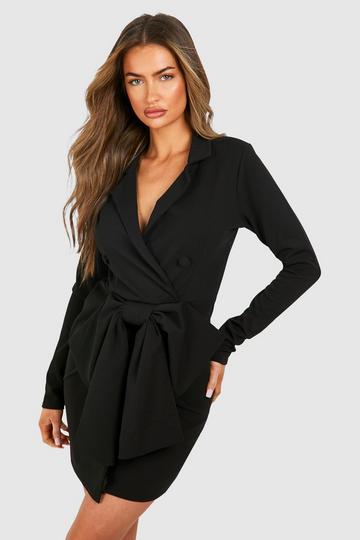 Bow Detail Blazer Dress black