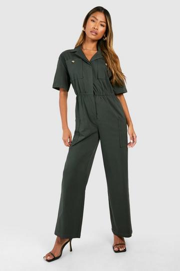 Cargo Woven Utility Jumpsuit charcoal