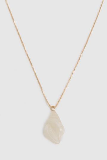 Pearlised Shell Detail Necklace gold