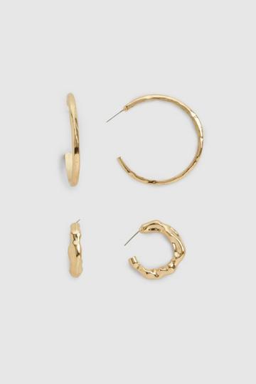 Basic Gold Hoop Earring 2 Pack gold