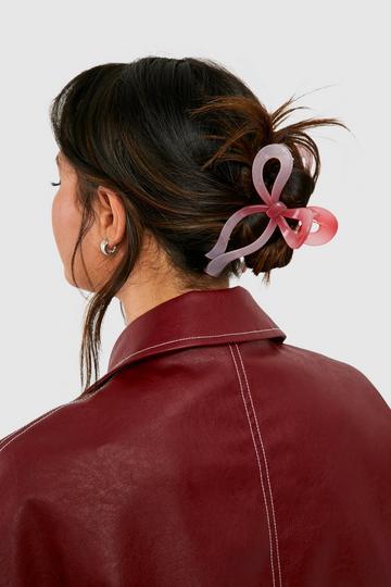 Bow Shaped Claw Clip pink