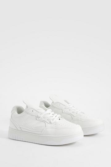 Chunky Jumbo Contrast Lace Trainers white