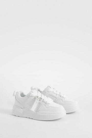 Chunky Panel Detail Lace Up Trainers white