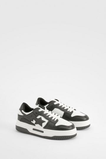 Chunky Contrast Panel Trainers black