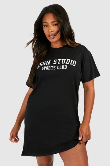Plus Dsgn Studio Sports Club T-shirt Dress black