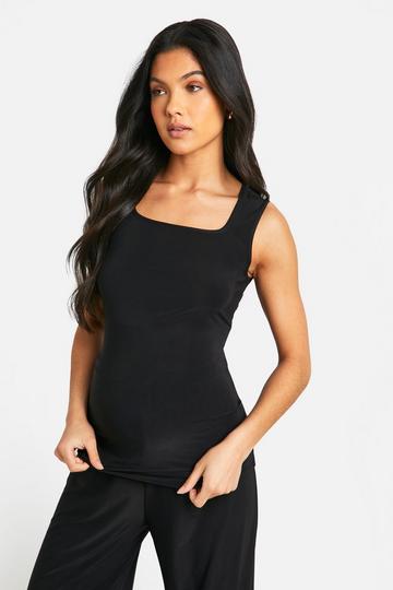 Maternity Soft Touch Square Neck Vest Top black