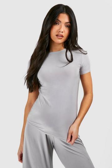 Maternity Soft Touch Crew Neck T-shirt lilac grey