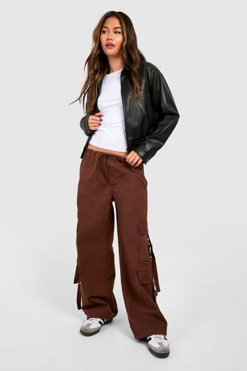 Brown Cargo Pocket Straight Leg Trouser