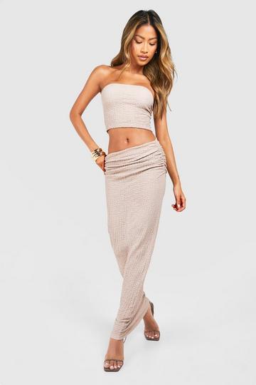 Ladder Knit Maxi Skirt taupe