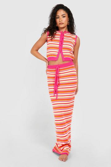Petite Stripe Knit Maxi Skirt multi