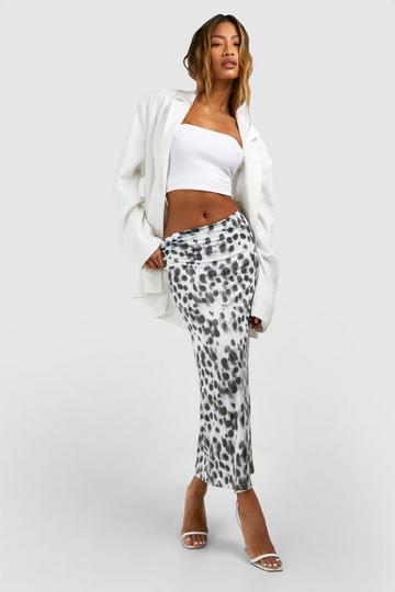 Multi Slinky Leopard Print Midaxi Skirt