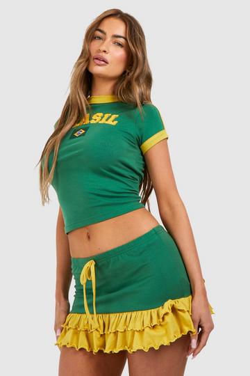 Brazil Set Mini Frill Skirt green