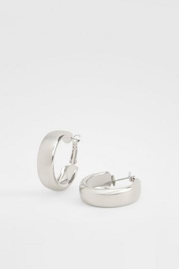 Simple Silver Chunky Earrings silver