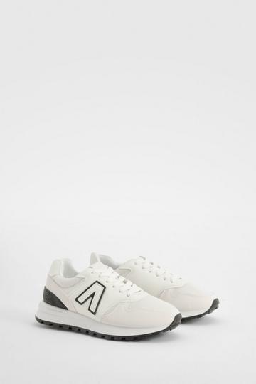 White Chunky Contrast Trainers