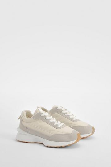 Chunky Panel Detail Trainers cream