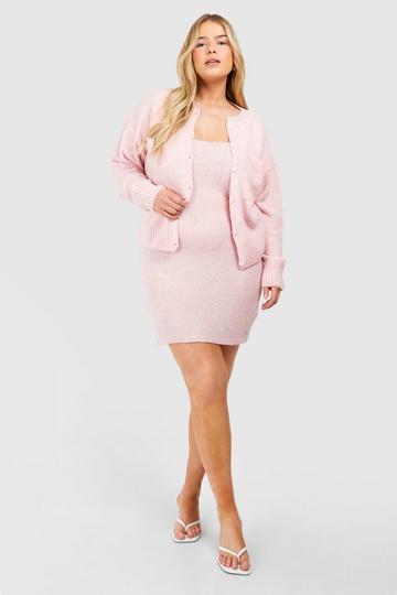 Pink Plus Knitted Cardigan