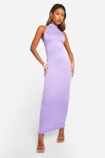 Lilac Purple Racer Neck Super Soft Maxi Dress