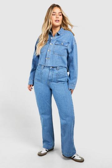 Plus Straight Leg Jean With Front Pockets light wash