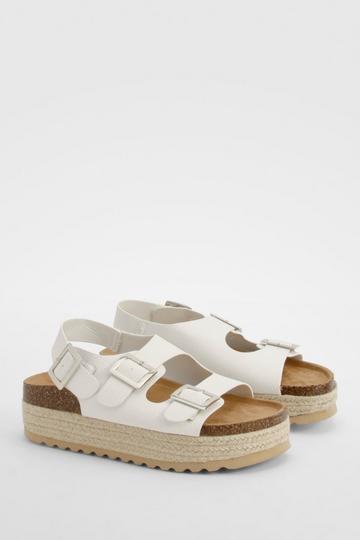 Slingback Double Buckle smokeform Sandals white