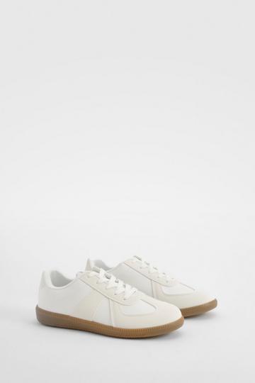 Contrast Panel Gum Sole Trainers white