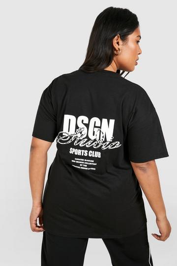 Plus Dsgn Studio Leopard Script T-shirt black