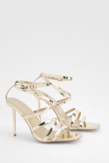 Gold Metallic Metallic Strappy Cross Over Laces