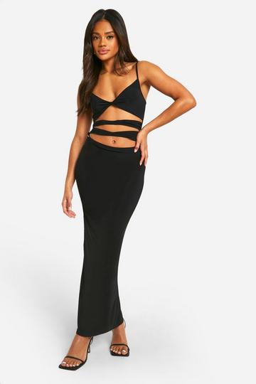 Cut Out Strappy Maxi Dress black
