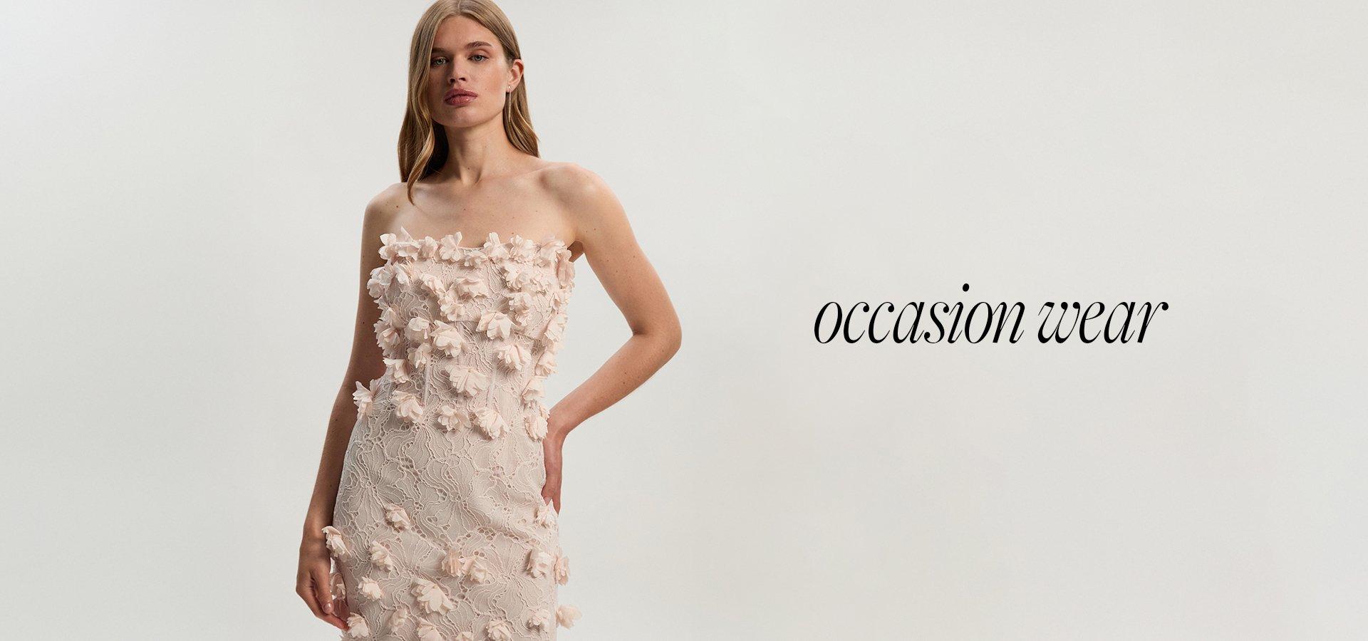 関送込【KAREN MILLEN】モノカットワークポケットフロントドレス Karen Millen モノクロ ミリタリー スタイリッシュ ドレス