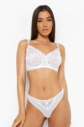 Buy Boohoo women non padded lace up bra peach Online