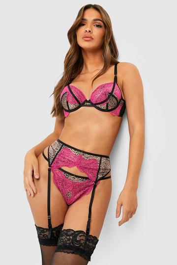 Leopard Lace Thong brown