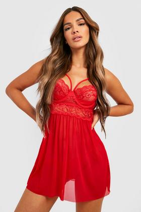 Push Up Strapping Detail Babydoll