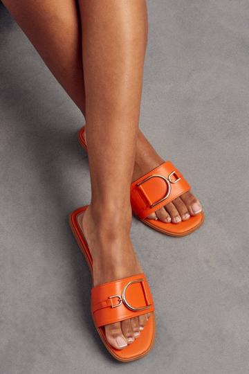 Orange Metal Detail Sandals