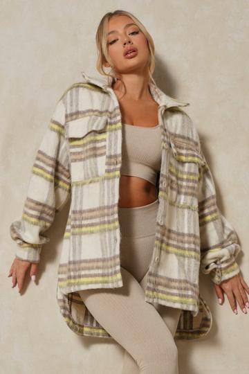 Yellow Brushed Drop Back Shacket