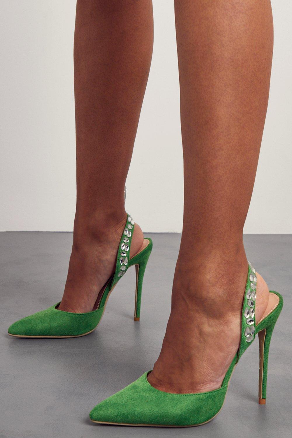 Green store heels cheap