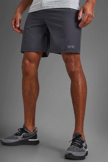 Man Active Gym Shorts With Zip Pockets charcoal