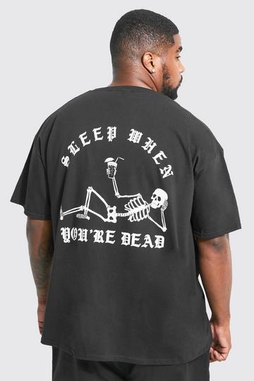 Plus Skeleton Print T-Shirt black