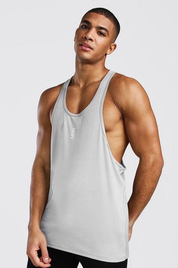 Man Active Gym Poly Gym Racer Vest silver