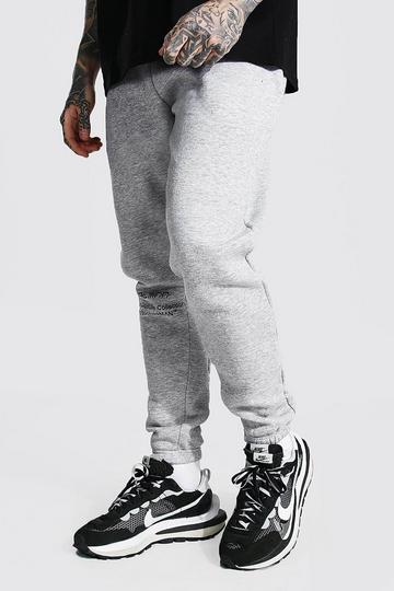 Slim Official Man Leg Print Joggers grey marl