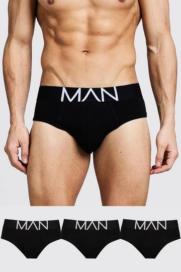 3 Pack MAN Logo Briefs black