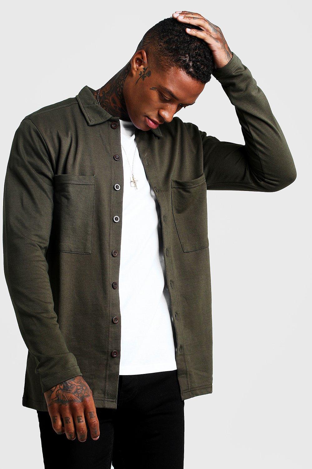 Khaki shacket outlet mens