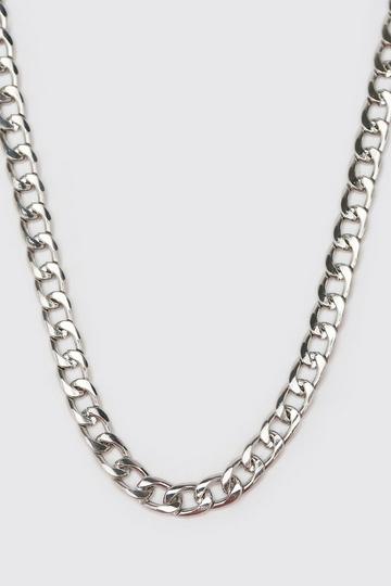 Short Length Plain Chain Necklace silver