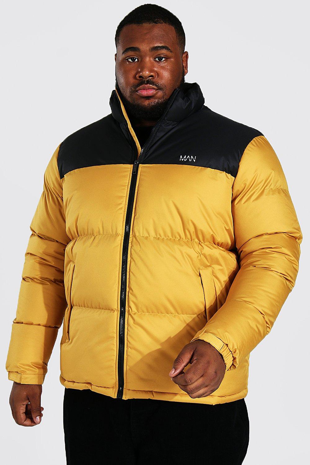 mustard coloured padded jacket